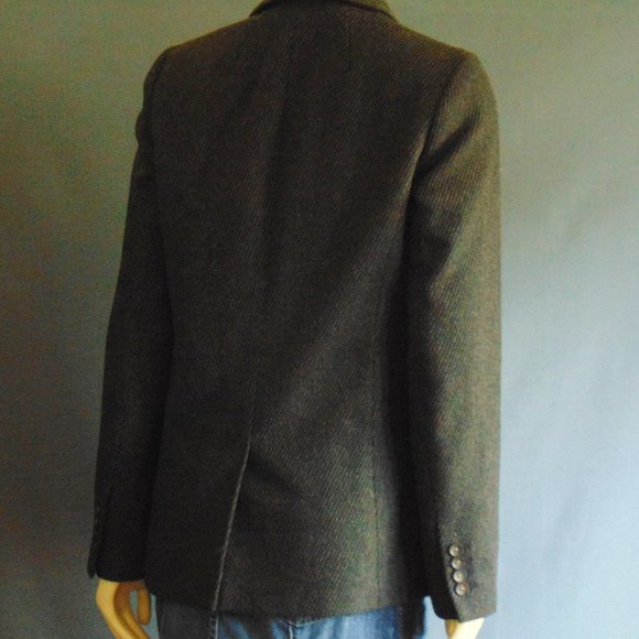J. Crew Collection Gray Wool Blend Pinstriped Pea Coat Jacket 8 - Picture 5 of 6
